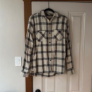3sixteen Beige and Black Plaid Flannel
